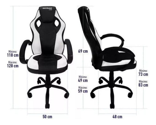 Cadeira Gamer Estofado Couro Sintético Mx0 Mymax Giratória