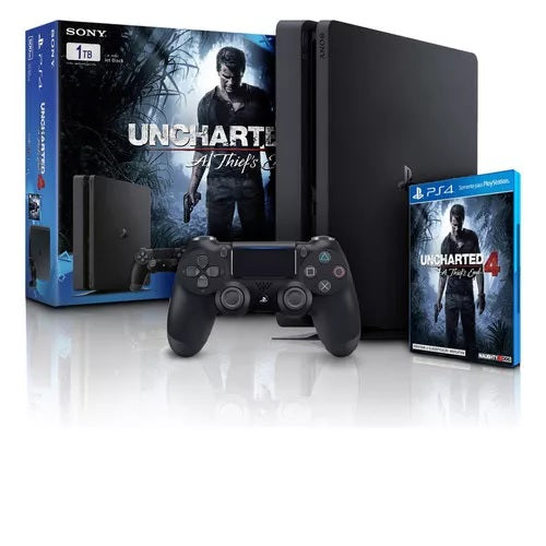 Console Playstation 4 1tb Slim Bundle Uncharted 4 Sony + 3 Jogos