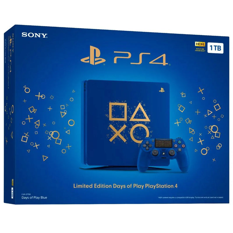 Console PlayStation 4 Slim 1TB (Edição Days Of Play) - Sony + 2 Controles + 3 Jogos