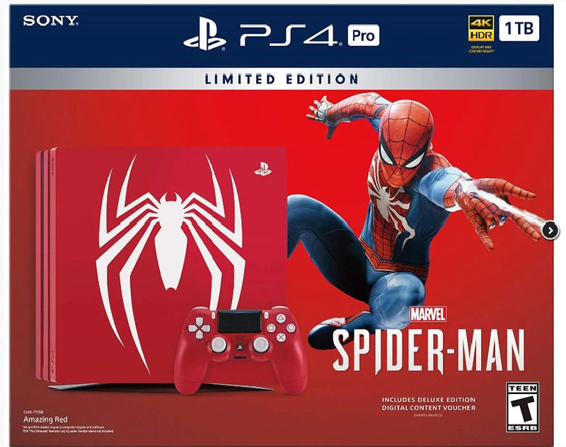PlayStation 4 Pro 1TB Limited Edition Marvel Spider-Man Bundle + 5 Jogos