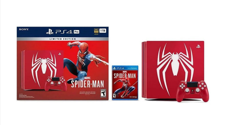 PlayStation 4 Pro 1TB Limited Edition Marvel Spider-Man Bundle + 5 Jogos